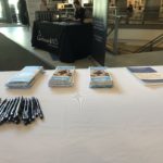 MDConsultant Booth with marketing material pens and pamphlets