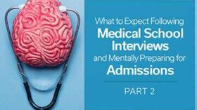 Visual representation of expectations after medical interviews, emphasizing mental preparation techniques for the admissions process.